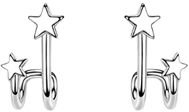 HAISWET 2 Star Stud Earrings 925 Sterling Silver for Girls Women