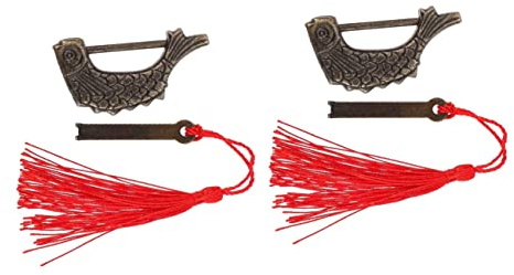 Uonlytech 2st Fischschleuse Mini-schmuckkästchen Altes Schubladenschloss Altes Chinesisches Vorhängeschloss Antikes Chinesisches Schloss Und Tastensperre China Altmodisch Zinklegierung