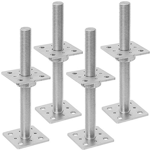 Systafex 4x Pfostenträger 80x250mm Stützenfuß Bodenfuß Betonfuss Höhenverstellbar
