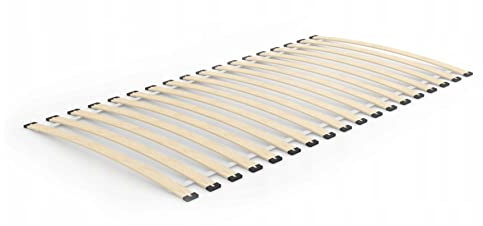 BDW - Flex Rullstomme - Böjd, Flexibel - Gjord av Plywood - med Spjälkåpor I Plast - för Dubbel- Eller Enkelsäng - för Säng, Sängram, Madrasser 140x70cm - 11 Remsor