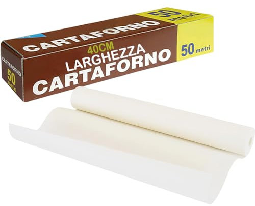 GM 3 ROTOLI Carta Forno 40cm x 50mt con Seghetto. Avvolgi, Cucina e Conserva con Cura gli Alimenti. Carta Forno di Qualità