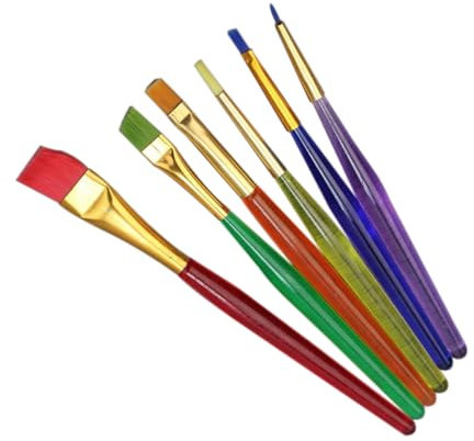 TEHAUX 6pcs Cake Icing Brushes Set Fondant Painting Tools for Sugar Craft Diy Projects for Decorating Cakes Easter Eggs and Holiday Ornaments