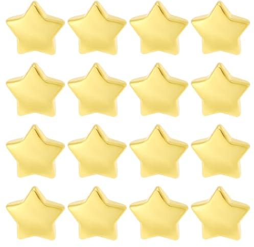 eMagTech Kunststoff-Sternknöpfe, dekorative 3 mm Öffnung, DIY, goldene fünfzackige Sternknöpfe für Kleidung, Hut, Mantel, Kostüm, Design (12 mm), 120 Stück