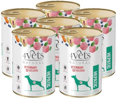 WESTHO 4Vets Hepatic Premium 6 x 400 g Nassfutter für Hunde | Getreidefrei & geringer Fettgehalt | Hochverdauliche Kohlenhydrate | Hundefutter nass von Tierärzten