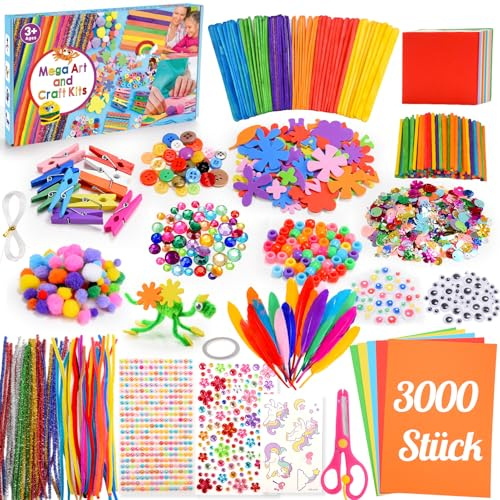 Bastelset Kinder ab 3-12 Jahre, 1800+Stück Spielzeug ab 3-12 Jahre Mädchen Geschenke 3-12 jahre Bastelset Kinder 4-9 Jahre Geschenk Mädchen 4-9 Jahre Geburtstagsgeschenk für Mädchen
