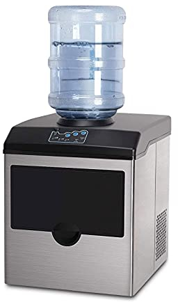 Máquina Para Hacer Cubitos De Hielo Eléctrica, Máquina Para Hacer Hielo 2 En 1 Con Dispensador De Agua, Máquina Para Hacer Hielo Portátil De Acero Inoxidable Para Encimera, Perfecta Para El Hogar, Of