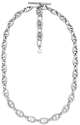 Fossil Heritage JA7242040 Collier en Acier inoxydable argenté Pour Femme, Longueur : 406 mm + 50 mm, largeur : 8,2 mm, Acier inoxydable, ce N'est pas UNE Pierre précieuse, Length: 406mm+50mm, Width: