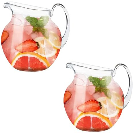 Lily's Home Shatterproof Plastic Pitcher, the Large Capacity Makes it Excellent for Parties (2 Pack - 100 oz)