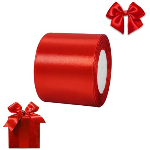 Nastro Regalo Rosso 10cm x 22m Pollice Ampio Nastro Regalo Grande Arco Raso Nastro per Auto Bow Grande Cerimonia di Apertura Fiocchi Tetto Decorazione Esterna Del Partito Decorazione Sedia Matrimonio