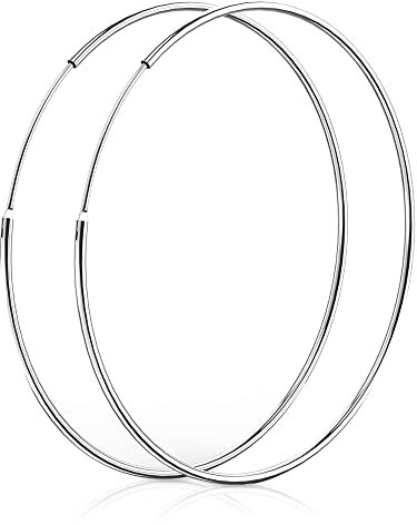 LeisuDay - Creolen silber für Damen aus echt 925 Sterling Silber, große Creolen Hoop Ohrringe für Damen Mädchen - 30mm