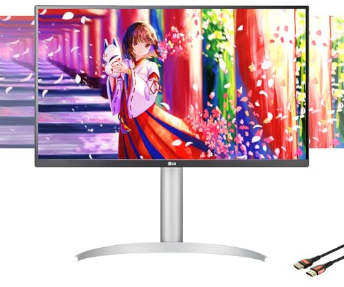 LG Ultrafine 27-Inch 4K UHD IPS Monitor with HDR10 with VESA DisplayHDR 400, AMD FreeSync, and Type-C, White,Silver