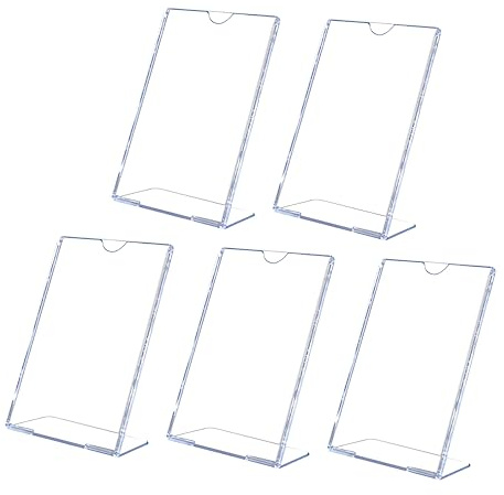 Gatuida 5stücke Förmiger Acryl-displayständer Schräger Schilderhalter Für Werbung Sonderangebote Preislisten Anleitungen Und Präsentation Von Fotos Speisekarten Dokumenten in