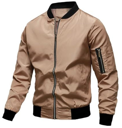 Giubbotto Uomo Primavera, Bomber Primaverile Uomo, Giubbotto Antivento Leggere Casual Giacche Bomber Jacket Cappotto Sportivo Giubbino College Giacca Uomo Elegante Cappotto Sottile Sportiva