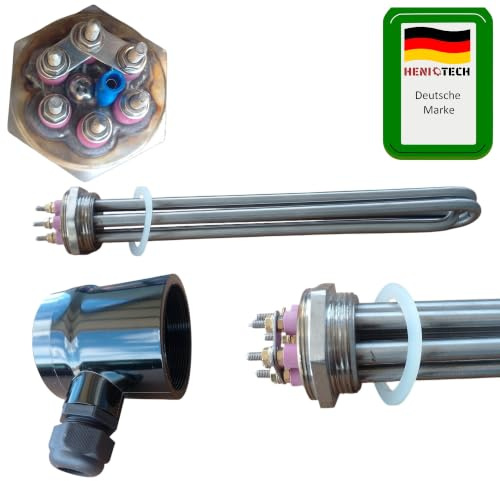 PAG Turbo GmbH® - Heizstab Elektroheizstab 400V mit Abdeckung und Kabel Zugentlastung 3kW - 4,5kW - 6kW -9kW - 12kW (9kW (3x3kW))