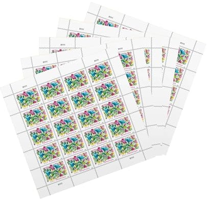 United States Postal Service 100 Celebration Blooms 2024 Forever Stamps, 5 Sheets of 20 First-Class Floral Postage