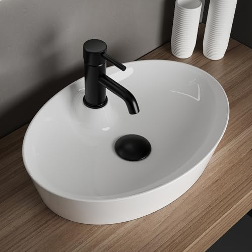 Alpenberger Waschbecken 60 cm Breit | Aufsatzwaschbecken Waschschüssel für Badezimmer und Gäste WC | Waschtisch Klein Waschschale (Waschbecken 340-462)