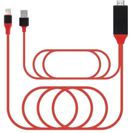 WIKRQIHL Cable de vídeo 4K HD for Apple iPhone 14, 13, 12, 11 Pro MAX, iPad Mini, Adaptador Lightning a HDMI, AV Digital, TV, proyector y Monitor 1080P(1pcs)