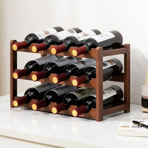 Étagère à Bouteilles Rangement à vin à 4 Niveaux, Porte Bouteille 16 Bouteilles, Casier à Bouteilles pour Cave De Bar De Cuisine Multi Fonctionnel,pour la Maison, Le dîner,12 Bottles(B)