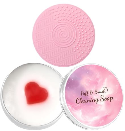 Jabón Limpiador para Brochas de Maquillaje Jabón Limpiador Para Esponjas Y | Limpiador de Brochas Cosméticas para Salón Hogar Viaje Tocador Rutina Diaria Cosmética