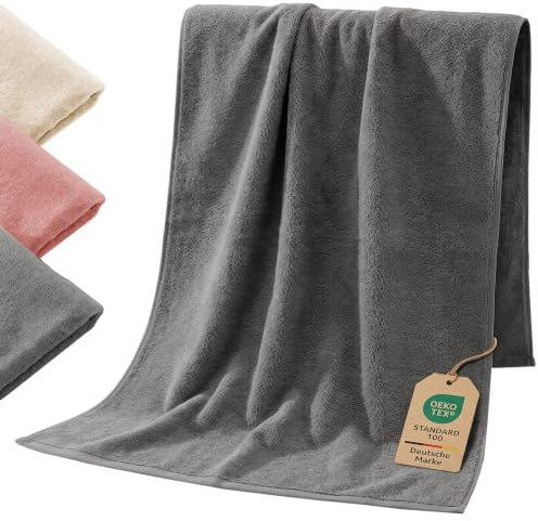 SIEGENTHAL® Strandtuch XXL 100x200 cm aus 100% Baumwolle – Großes Badetuch für Damen & Herren, Weiches Saunatuch, Strandhandtuch & Liegetuch, Saugstark & Schnelltrocknend - Dunkelgrau