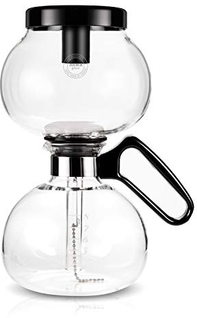 Yama Glass 8-Cup Stovetop Siphon Coffee Maker, 24 Oz Vacuum Brew, Heat-Resistant Borosilicate Glass