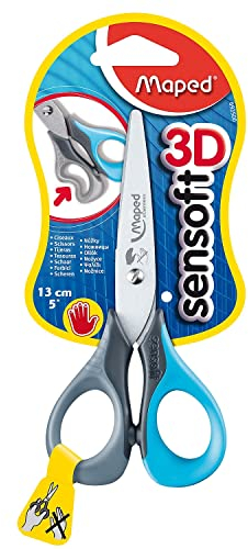 MAPED Ciseaux scolaires Sensoft 3D GAUCHER 130 mm coloris assorti