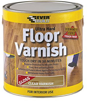 Everbuild – Quick Drying Clear Varnish – Indoor use – Ideal for interior wood – Scratch-resistant – Gloss Finish – 2.5 Litre