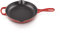 Le Creuset Signature Enamelled Cast Iron Skillet Frying Pan With Helper Handle and Two Pouring Lips, 23 cm, Cerise, 20182230600422