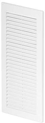 Awenta Rejilla de ventilación de 150 x 310 mm, color blanco con rejilla de malla - Rejilla de ventilación acanalada para el hogar, la cocina y el baño - Fácil de instalar - Ventilación HVAC