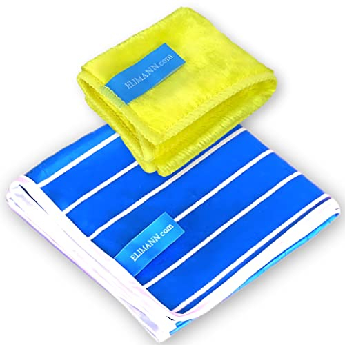 ELIMANN® Bambustuch Set; Hochglanztuch + Spültuch FETT Plus bestens geeignet zur Reinigung von Küche/Glas/Spiegel/Scheiben/Brillen/Autos/Bad/Möbel/Geschirr