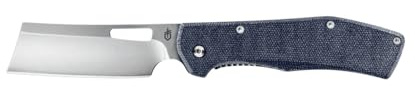 Gerber Taschenklappmesser mit Taschenclip, Klingenlänge: 9,7 cm, Flatiron D2 Micarta, Grau/Blau, 30-001795