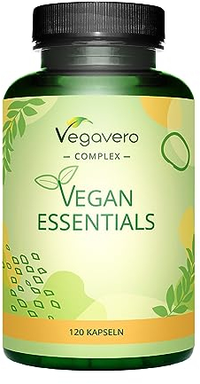 Vegavero Vegan Essentials | Multivitamins & Minerals | Vitamins B12, B2, D3, K2, Zinc, Iron, Selenium and Iodine | NO Additives | Natural Support for Plant Based Diet | 120 Capsules
