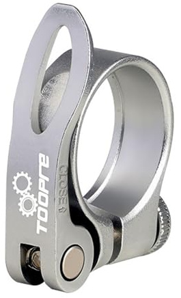 Cykelsadelklämma eller sadelstolpsklämma med snabbspak för mountainbike (MTB) eller väg 31,8 MM (Silver)