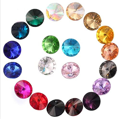 ChangJin Rivoli-Glassteine, verschiedene Farben, verschiedene Größen, 8 mm (200 Stück), gemischte Farben, 200 Stück