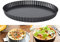 Teglia rotonda per quiche, stampo per teglia scanalata in acciaio al carbonio con fondo allentato rimovibile, grande tortiera antiaderente per cuocere la torta, pizza, cheesecake, crostata(27.5cm)