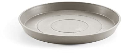 ECOPOTS Untersetzer für Blumentopf Amsterdam Braun Grau - Durchmesser Ø Außen 50 cm/Innen 40 cm rund groß - Unterteller für Pflanzentopf Recycling Kunststoff - Topfuntersetzer Indoor Outdoor, Taupe