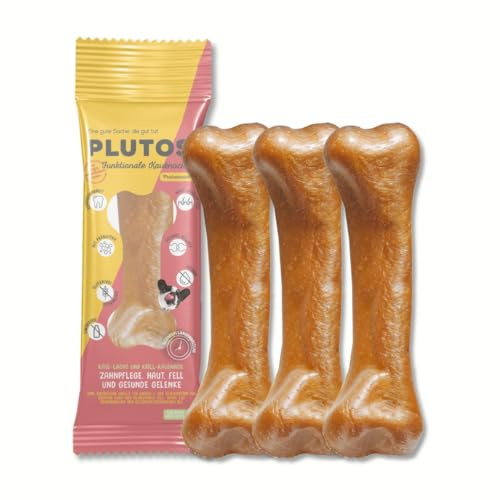 PLUTOS Lachs Kauknochen für Hunde Größe Large, natürlicher Käse Lachs Kausnack, unterstützt die Zahngesundheit, leicht verdaulich, ideal für große Hunde