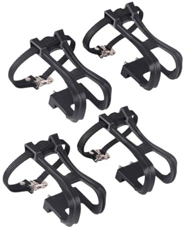 SKISUNO 2paare Fahrradpedale Mit Zehenclips Und Riemen Nylonpedal Verstellbar Robustes Fahrradzubehör Für Füße Unterschiedlicher