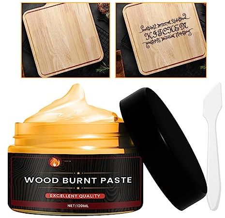 Youany Pasta de leña, gel de pasta de combustión, 120 ml, pasta de leña para madera y manualidades, accesorios de pirograbado multifuncional para papel, cuero, madera, tela