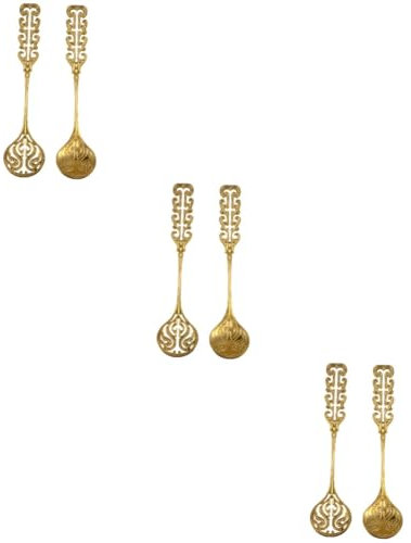 Cabilock 6piezas Cucharas De Café De Acero Inoxidable Doradas Para Café Té y Postres Diseño Ergonómico y Elegante Para Hogar y Restaurantes