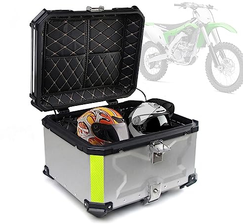 FUYAO Motorradkoffer Aluminium Topcase für Roller 45L 55L 65L 80L 100L Universal Wasserdicht Motorrad Topcase Gepäckträger Koffer für Helme