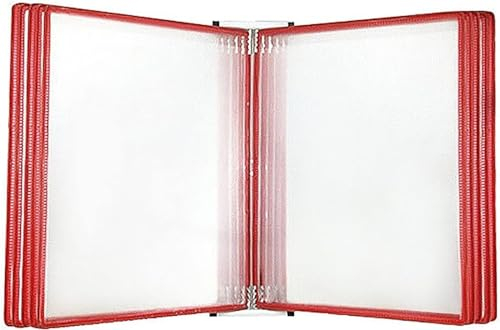 WchsTUmpxN Katalog-Präsentationsständer, wandmontiertes Referenzsystem, Flipchart-Ständer, magnetischer Dokumentenhalter im A4-Letter-Papierformat,(Color:Red)