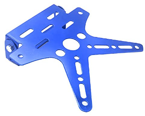 TTOCAR Motorrad-Kennzeichenhalterung, Winkelverstellung, Klappbar, Blauer Motorrad-Kennzeichenhalter, Aluminium-Motorrad-Kennzeichenhalterung