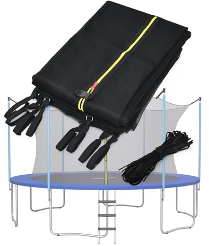 LIFEZEAL Sicherheitsnetz innenliegend für Trampolin, Gartentrampoline Ersatznetz mit Reißverschluss & Schnallen, Trampolinersatznetz Fangnetz, Netzhöhe 180 cm