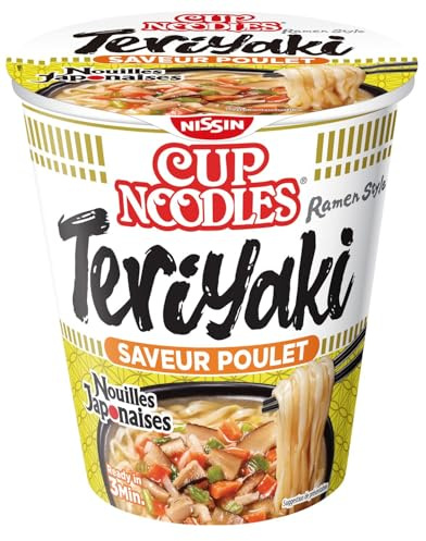 NISSIN- Nouilles Japonaisas - Saveur Teriyaki Chicken - 1 carton de 8 cups