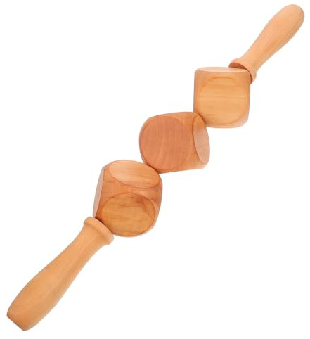 TOVINANNA Massageholzrolle Für Körpermassage Bauchmassage Und Beinmassage Professioneller Massageroller Aus Holz Für Rückenmassage Praktischer Muskelroller-stick in Hellbraun Für