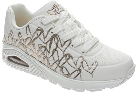 Skechers Sneaker Uno Golden Heart Donna, Bianco, 38 EU