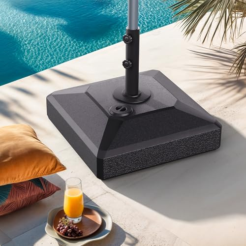 PURPLE LEAF Sonnenschirmständer ZYMLB45 für Mittelstockschirm, Schwarz | Füllgewicht bis 70 kg, HDPE-Material, Einfach zu transportieren, Befüllbar mit Wasser oder Sand, Witterungsbeständigkeit