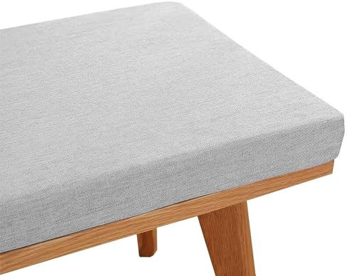 Sitzkissen Bank Outdoor Gartenstuhl, Polster für Gartenmöbel Bankauflage Outdoor Bankkissen Mit Reißverschluss Abnehmbarem Schlippabsicher, Sitzpolster Bank Sitzauflage,Light gray,90x50x3cm