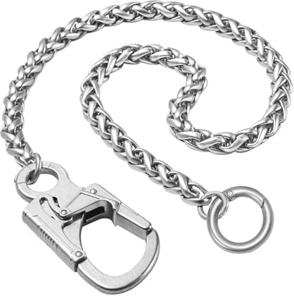 Ahiller Herren Hosenkette, Punk Geldbörsenkette mit Karabiner für Jeans | robuste Anti-Diebstahl Edelstahl Portemonnaie Ketten, Schlüsselkette Hip Hop, Motorrad, Alltag, sichert Geldbörse vor Verlust